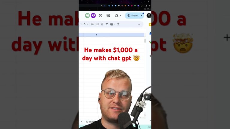 He makes $1,000 a day with chat gpt 🤯