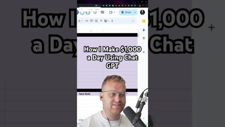 How I Make $1,000 a Day Using Chat GPT